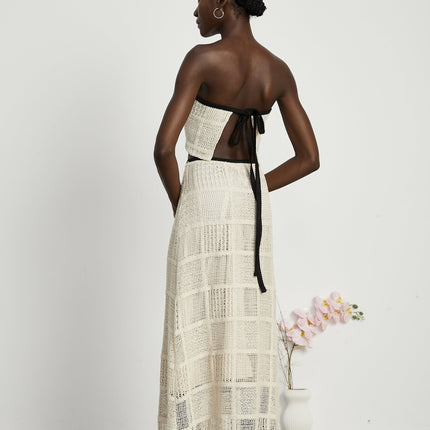 Fiona Neutrals Off The Shoulder Knitted Skirt Top Set