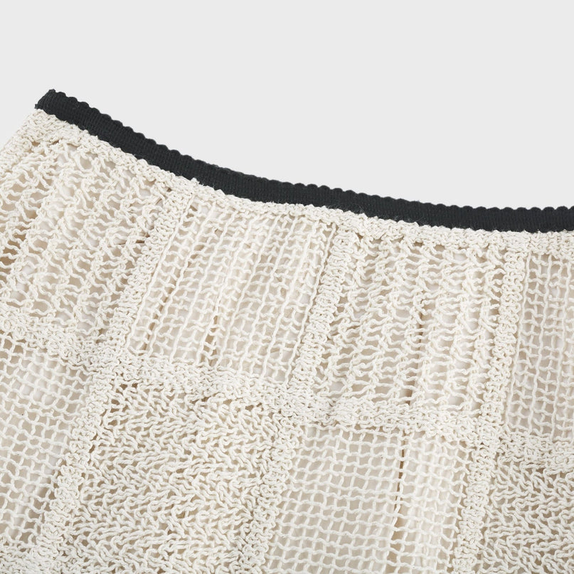 Fiona Neutrals Off The Shoulder Knitted Skirt Top Set