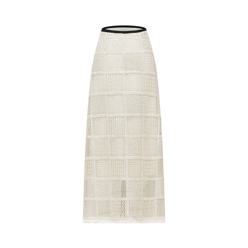 Fiona Off The Shoulder Knitted Skirt & Top Set in Neutrals