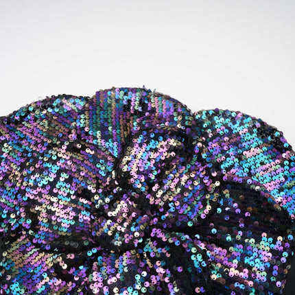 Fiona Purple Floral Sequin Embellished Off-the-Shoulder Top
