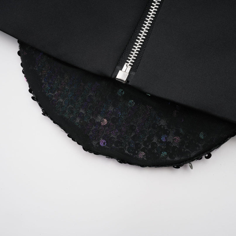 Fiona Purple Sequin Embellished Floral Top with Faux Flower Detailing Sleeveless Off-the-Shoulder Design Cropped Length Rear Zip Fastening 100% Polyester