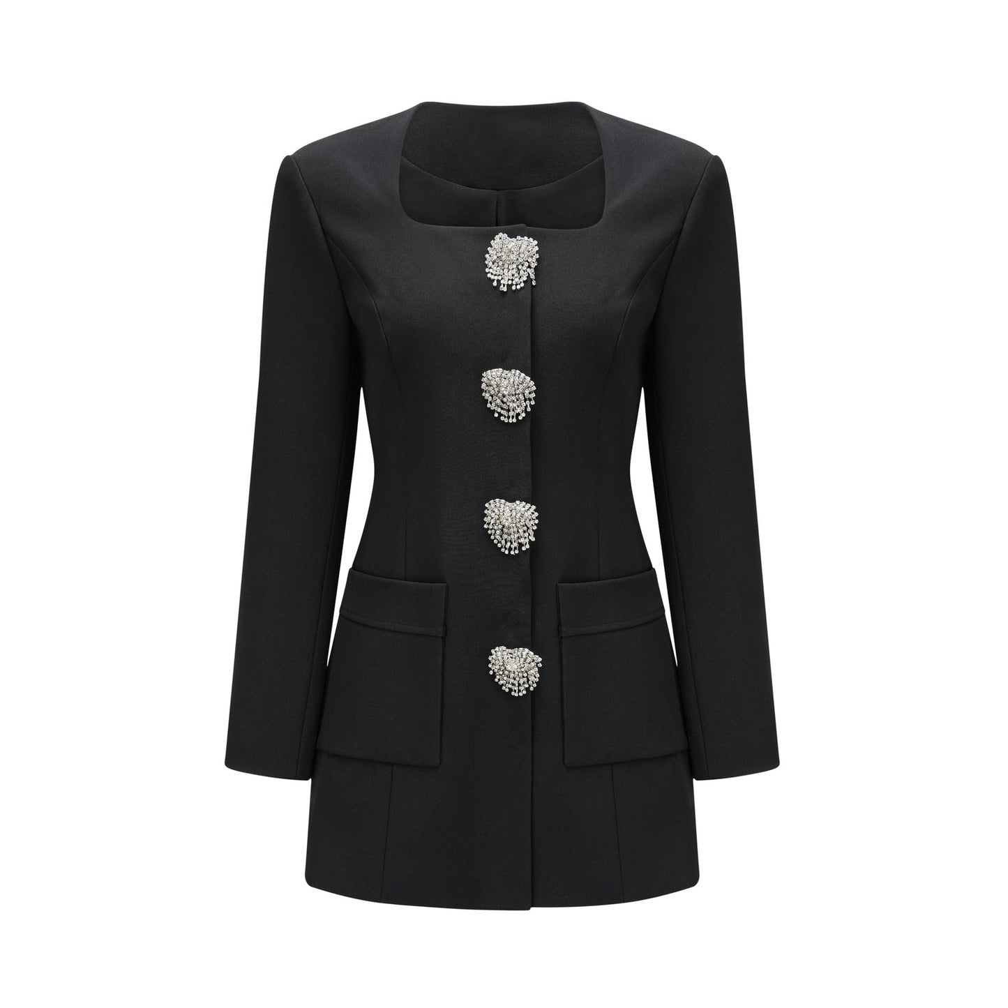 Fionnghuala black crystal mini dress