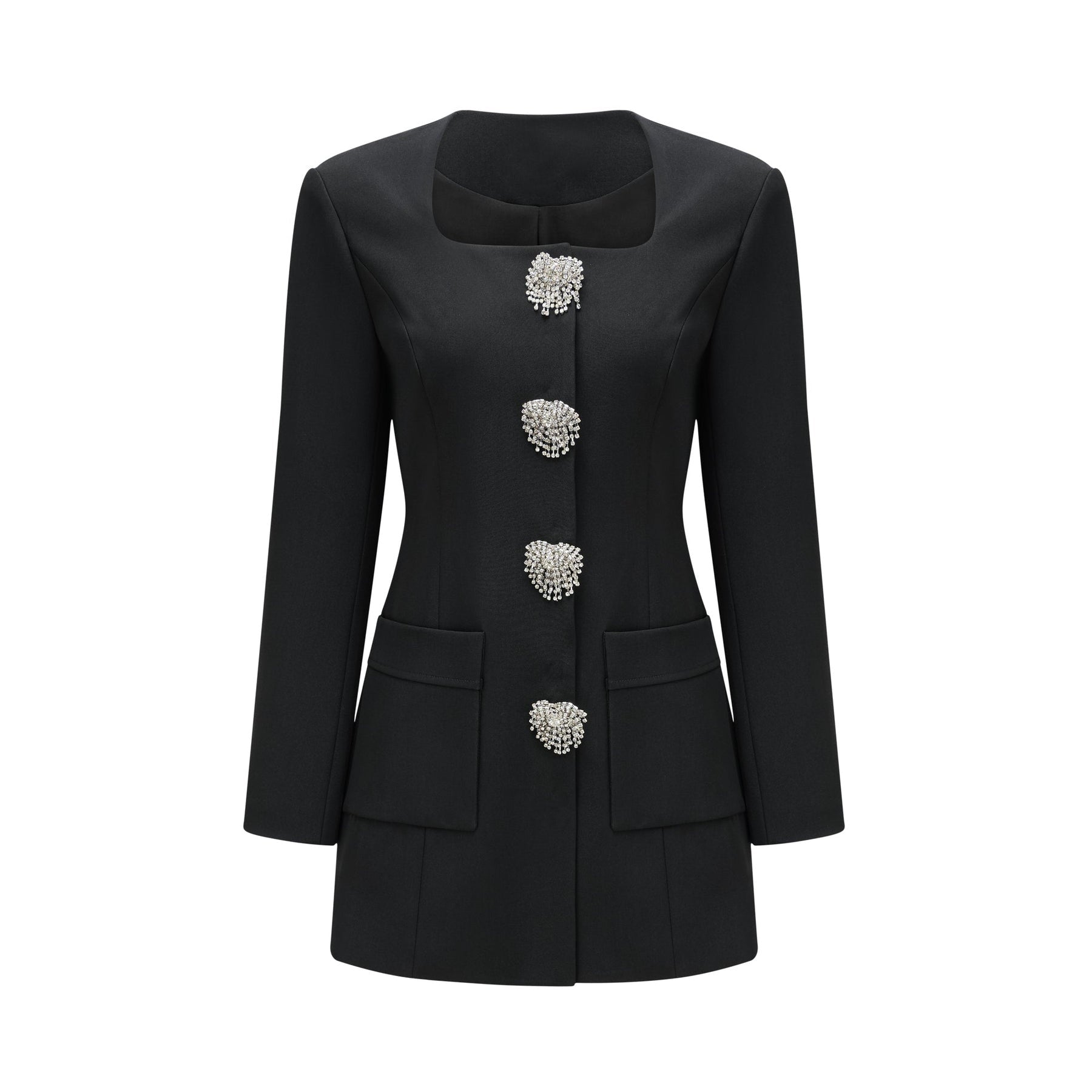 Fionnghuala black crystal mini dress