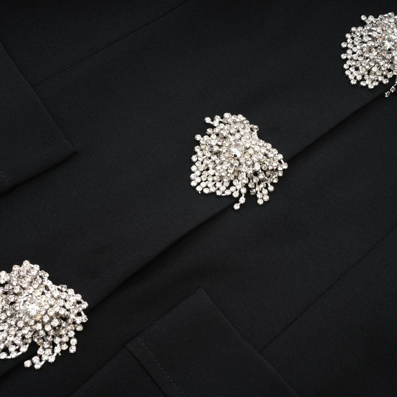 Fionnghuala black crystal mini dress