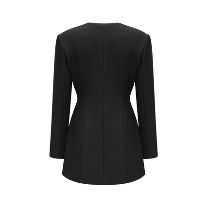 Fionnghuala Black Tailored Jacket with Crystal Buttons