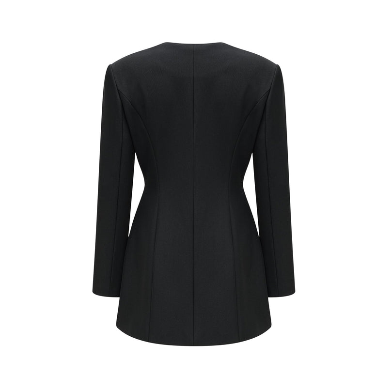 Fionnghuala Black Tailored Jacket with Crystal Buttons