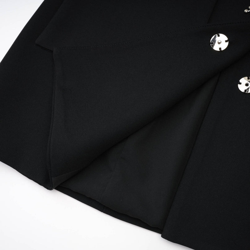Fionnghuala Black Tailored Jacket with Crystal Buttons