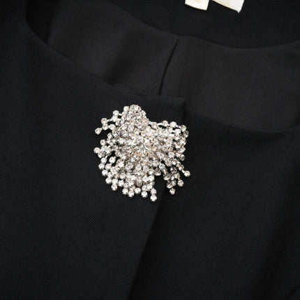 Fionnghuala Black Tailored Jacket with Crystal Buttons
