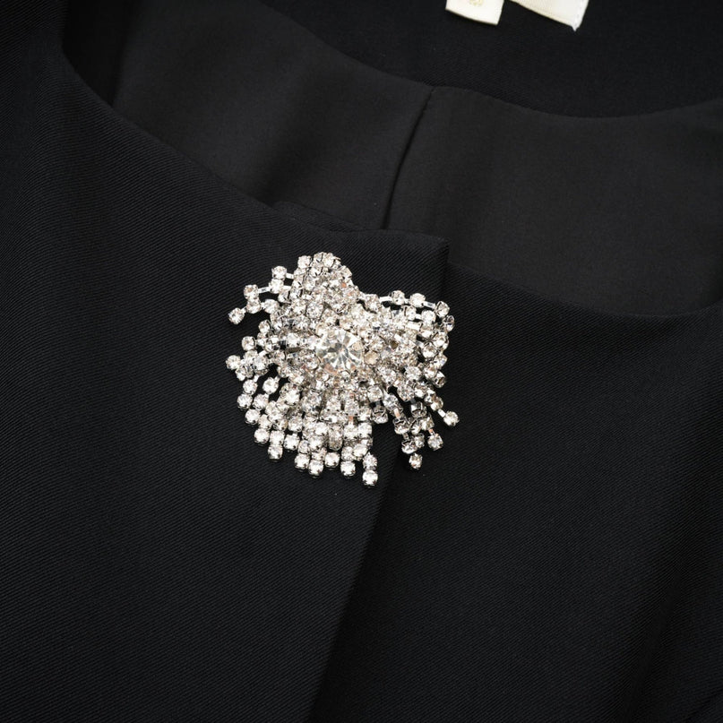 Fionnghuala Black Tailored Jacket with Crystal Buttons
