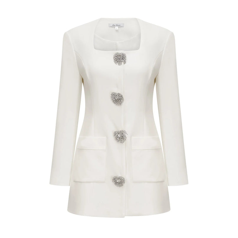 Fionnghuala white crystal mini dress