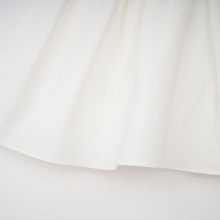 Fiorella White Mini Dress Sleeveless Elastic Detailing Boned Bodice Pleat Flared Skirt Decorative Buttons Rear Zip Fastening Thigh-Length