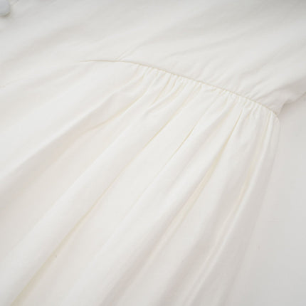 Fiorella White Mini Dress Sleeveless Boned Bodice Flared Skirt Decorative Buttons