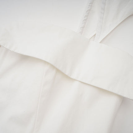 Fiorella White Mini Dress Sleeveless Split Neck Boned Bodice Flared Skirt Decorative Buttons Rear Zip Fastening