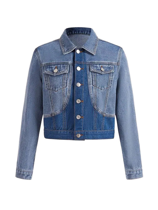 Flap Pocket Button Front Denim Jacket