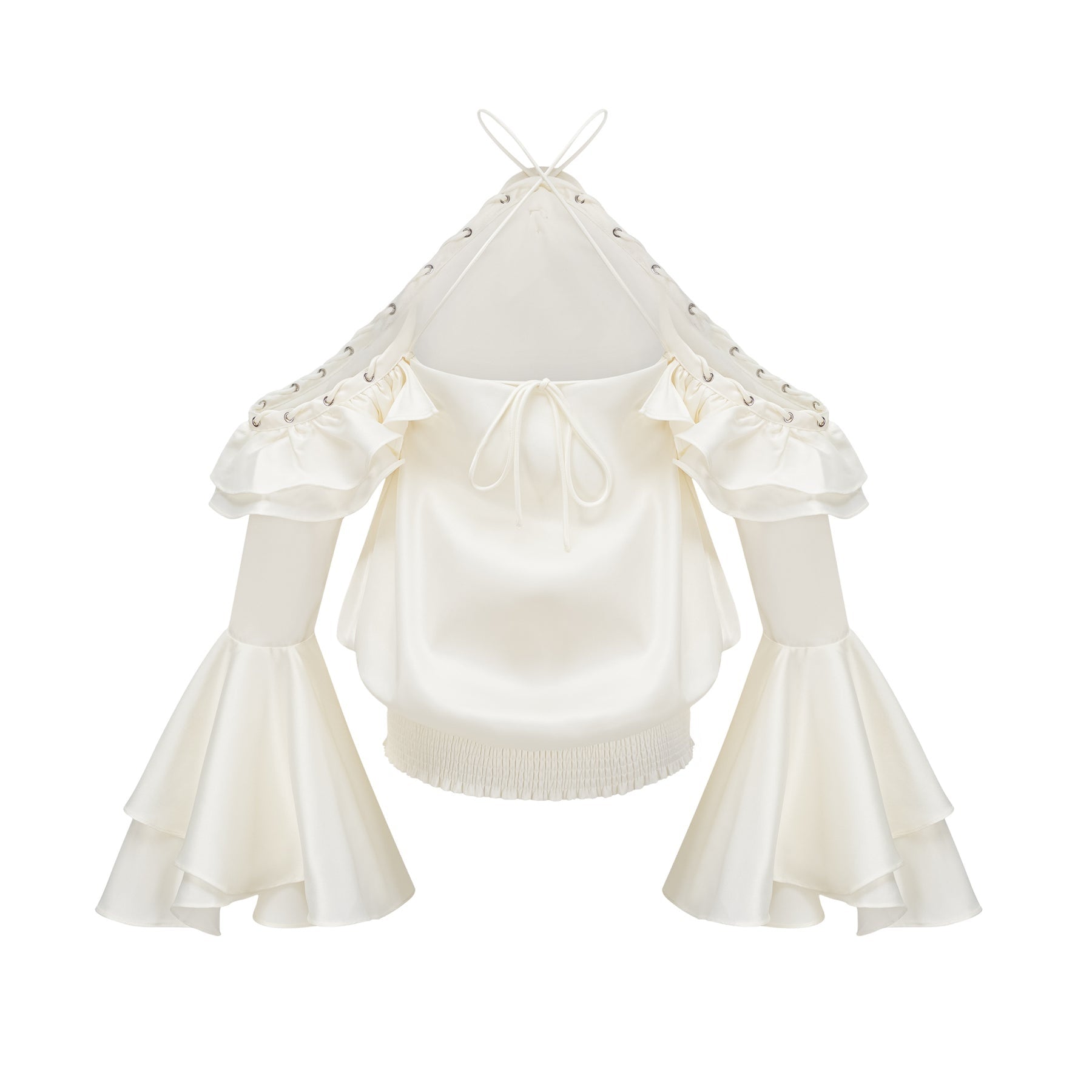 Fleur floral coldshoulder ruffled mini dress