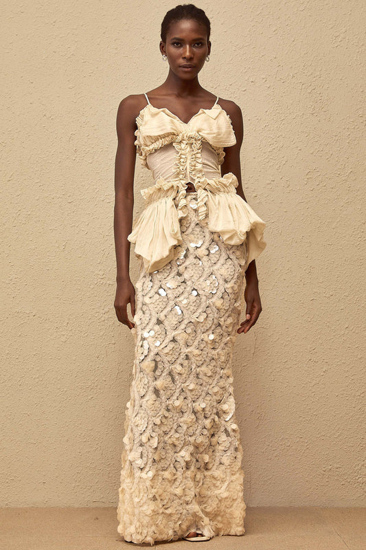 Flocon Neutral Mermaid Top  Skirt Set