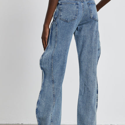 Flora Blue High Waisted Wide Leg Jeans