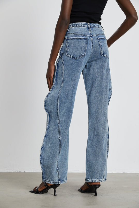 Flora Blue High Waisted Wide Leg Jeans
