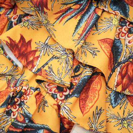 Floral print midi dress with tiered ruffles named Apolline