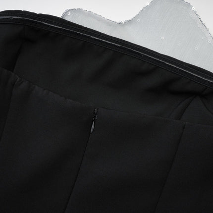 Florence fauxflower mini dress in Black