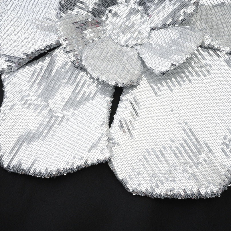 Florence fauxflower mini dress in Black