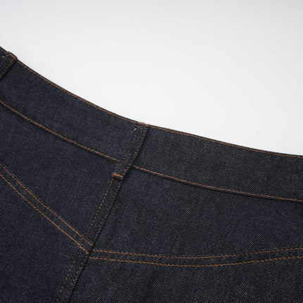 Florence Indigo Blue Ruffled Denim Mini Skirt for Women