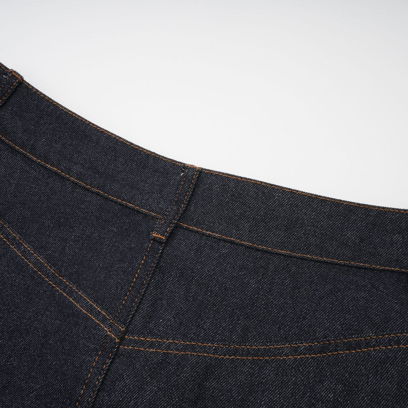 Florence Indigo Blue Ruffled Denim Mini Skirt for Women