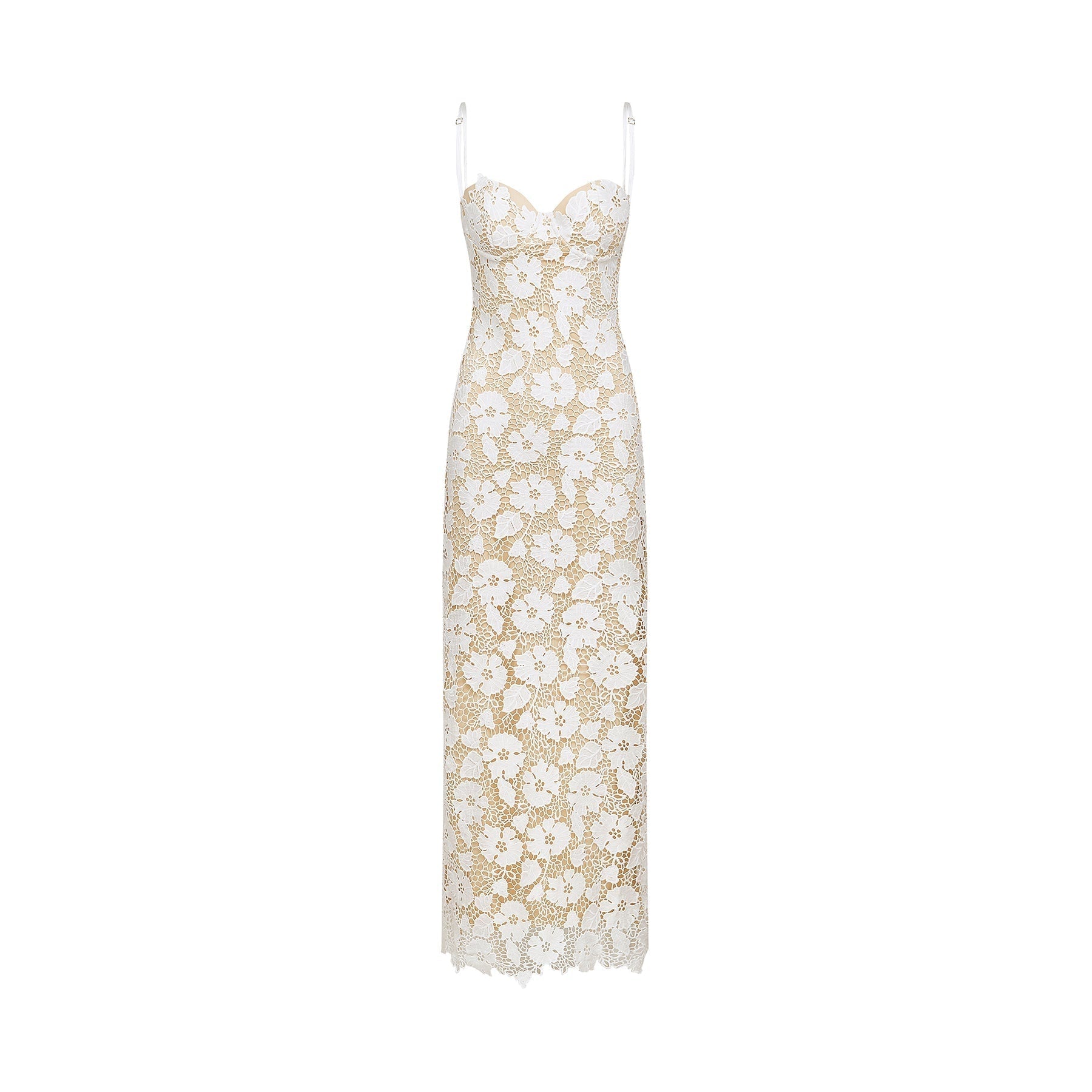 Florence midikleid floral embroidery dress white background