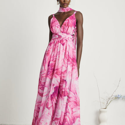 Florence Vneck floral maxi dress