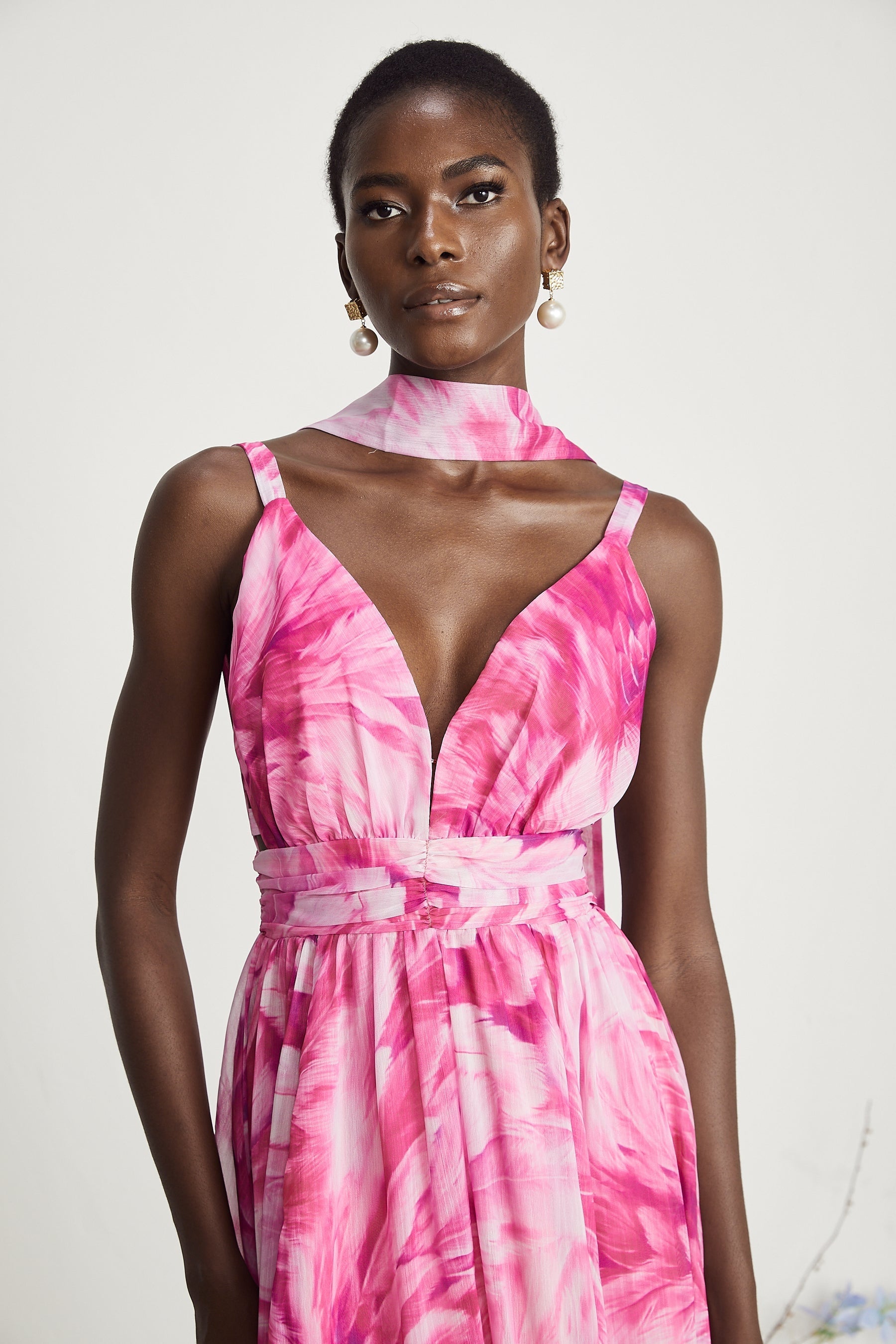 Florence Vneck floral maxi dress