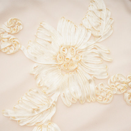 Franca Dress With Floral Embroidery Neutrals