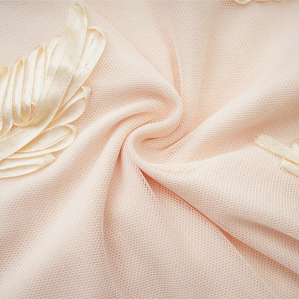 Franca Dress With Floral Embroidery Neutrals