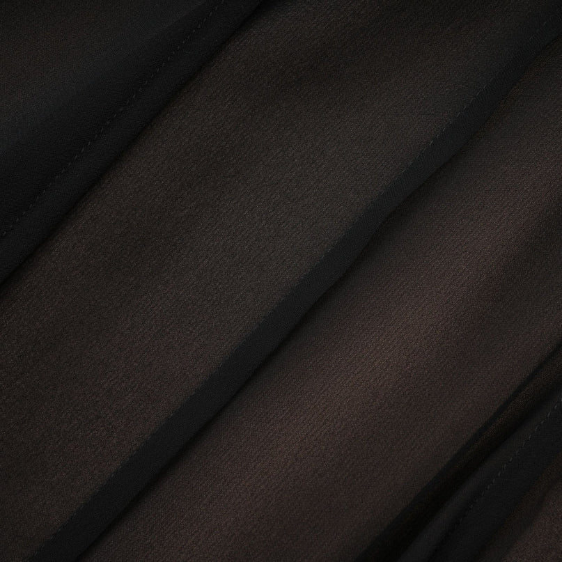 Francesca Black Maxi Dress in Tulle and Pleat Detailing