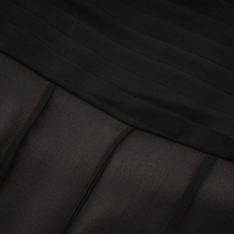 Francesca Black Maxi Dress with Tulle Pleat Ruched and Ruffled Detailing in 100 Percent Polyester Fiber