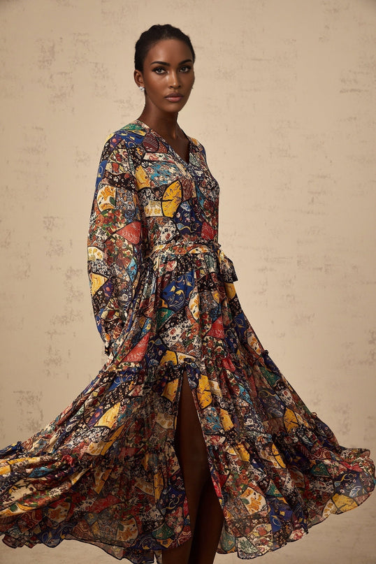 Francesca Brown Graphic Print Midi Dress