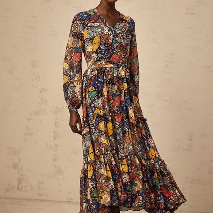 Francesca Brown Graphic Print Midi Dress