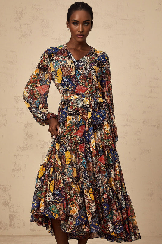 Francesca Brown Graphic Print Midi Dress
