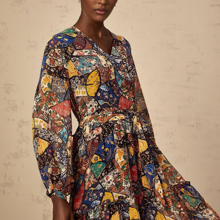 Francesca Brown Graphic Print Midi Dress
