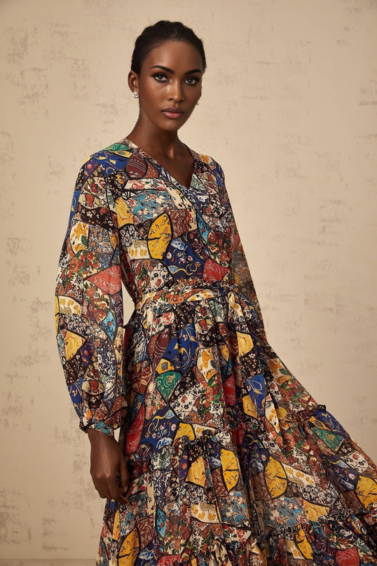 Francesca Brown Graphic Print Midi Dress
