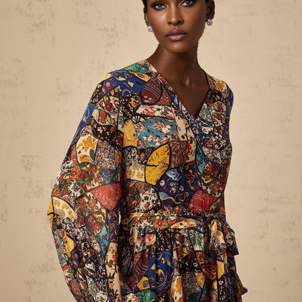 Francesca Brown Graphic Print Midi Dress