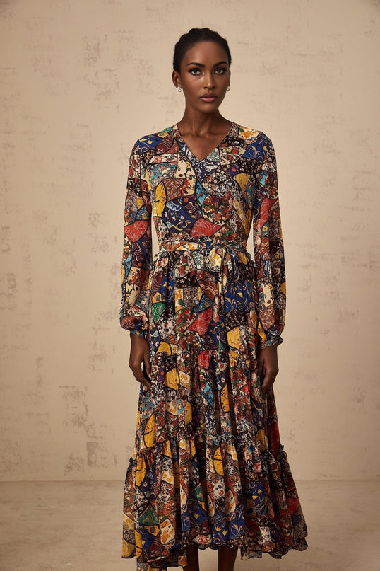 Francesca Brown Graphic Print Midi Dress