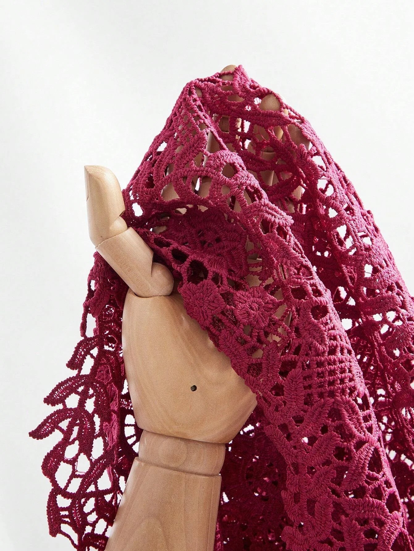 French Elegant Solid Color Lace Front Button Waist Cinched Dress