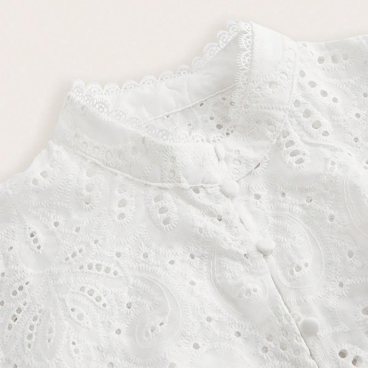 French Palace Style Hollow Crochet Embroidery Button Down Water Soluble Floral Waist Belt Fitted