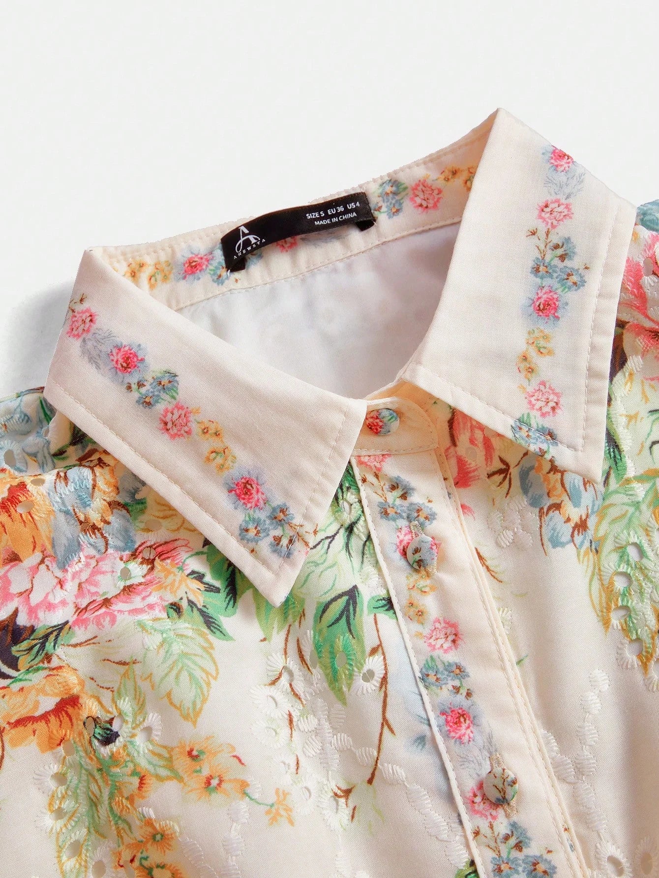 French SingleBreasted Lantern Sleeve Notched Collar Placement Print Loose Waist Belt Long Dress