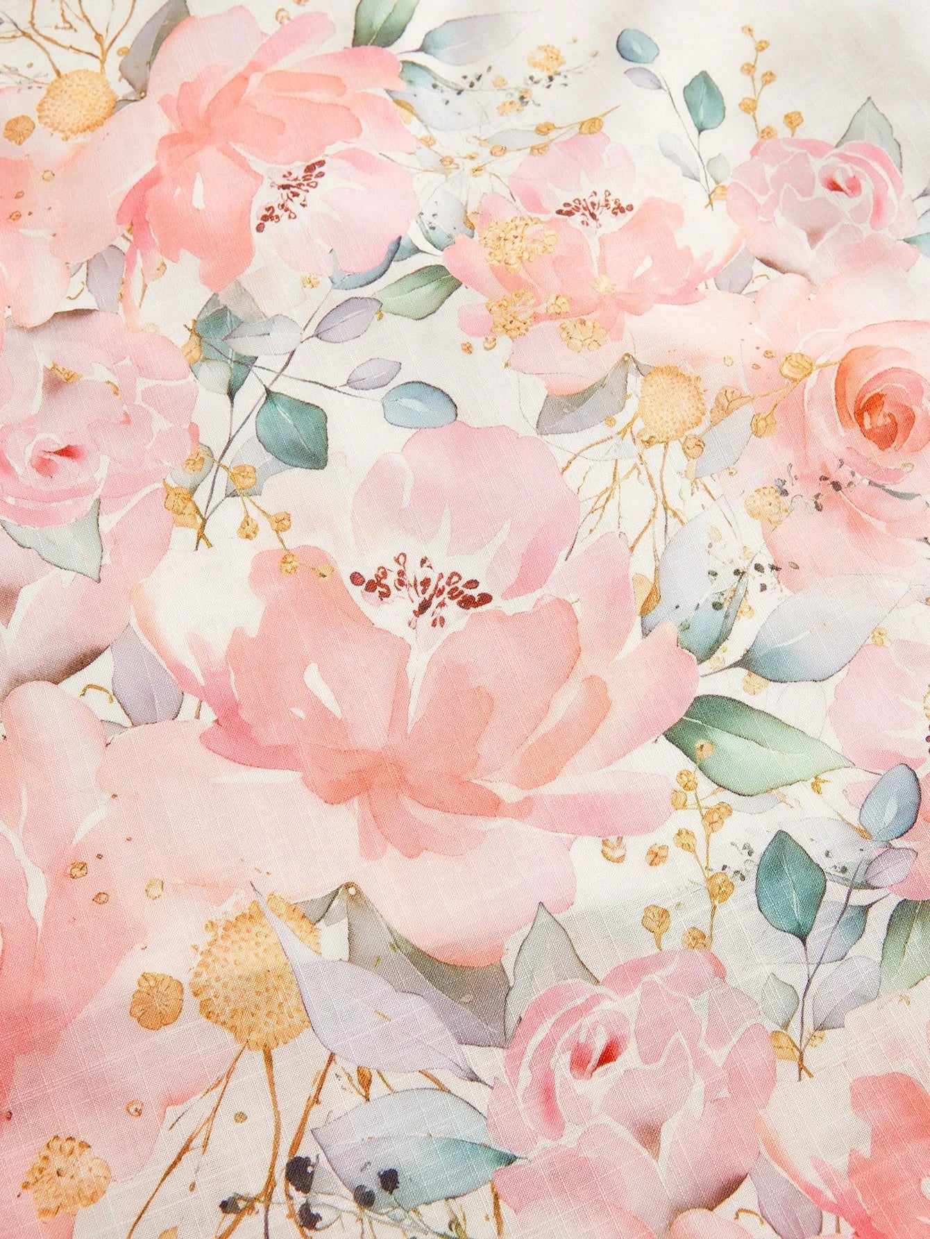 French Style Deep V Neck Positioning Print Sleeveless Midi Floral Dress For Women