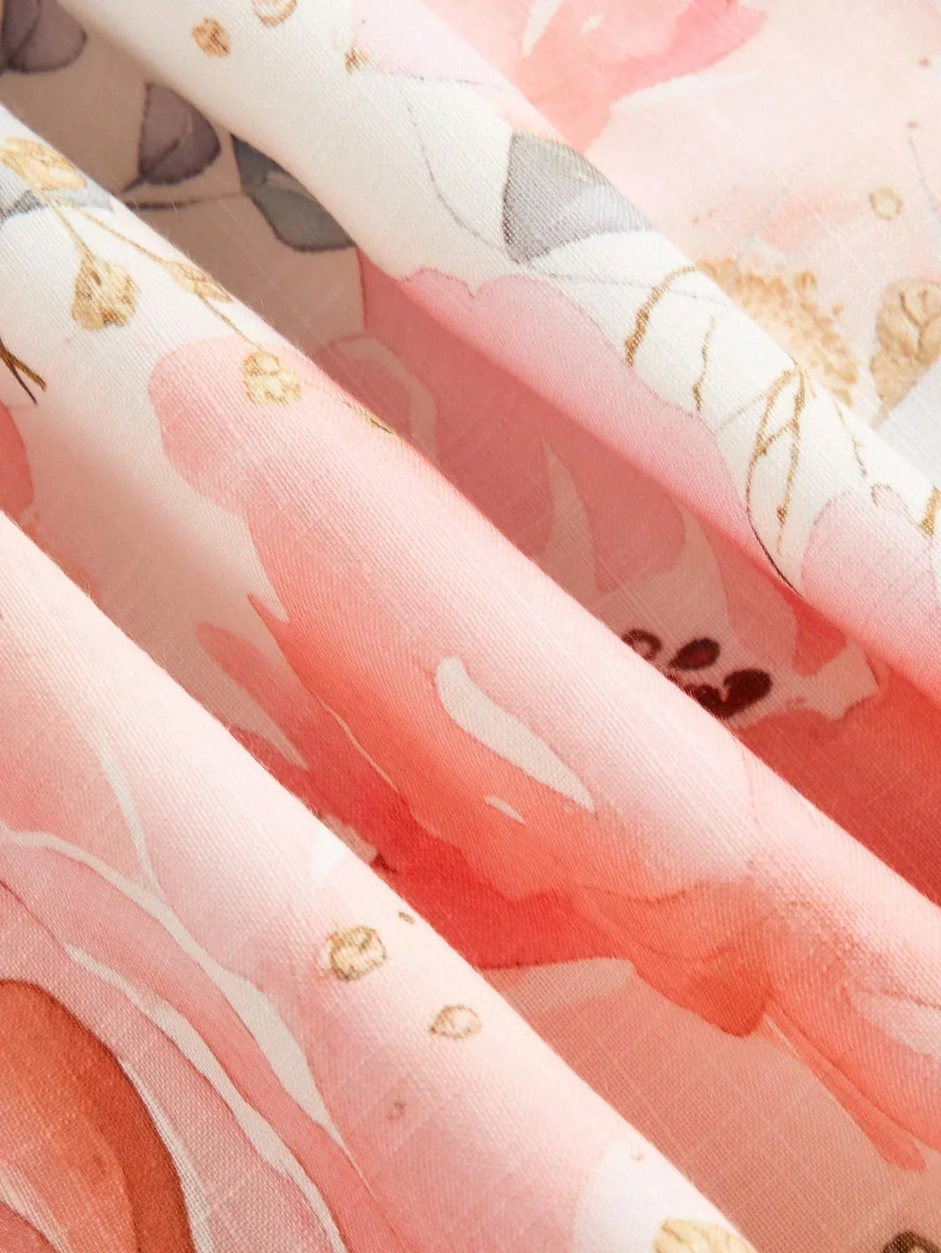 French Style Deep V Neck Positioning Print Sleeveless Midi Floral Dress For Women