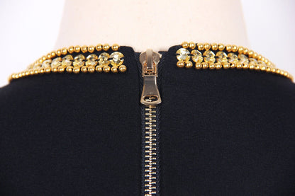 Fringe Sequin Dress with Statement Embellishments - XXS