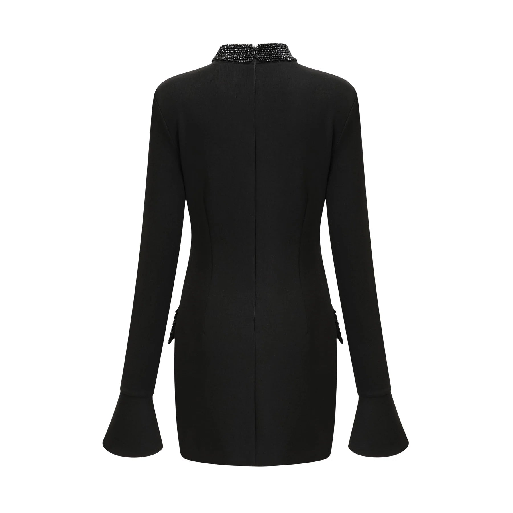 Gaëlle black embellished longsleeved dress