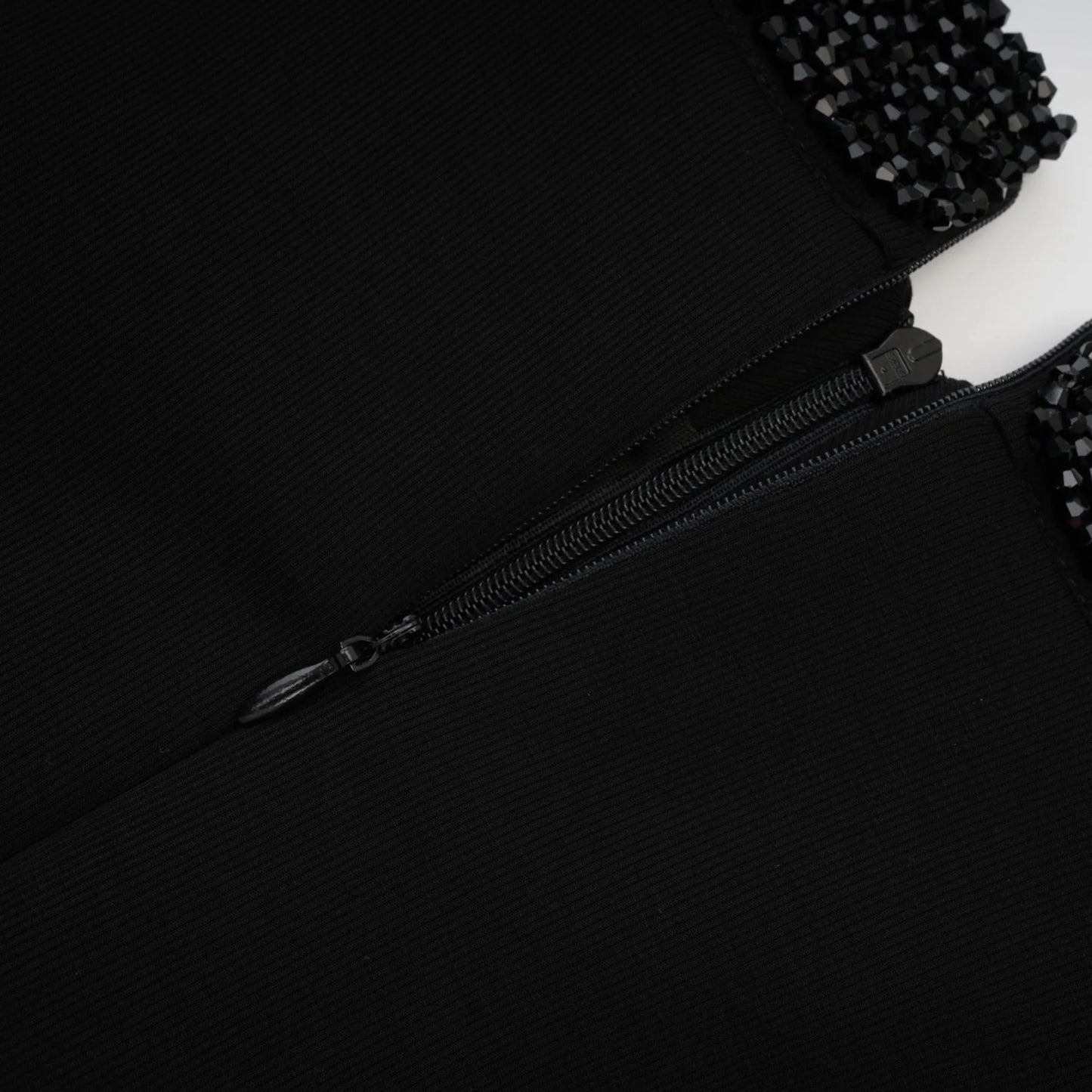 Gaëlle black embellished longsleeved dress