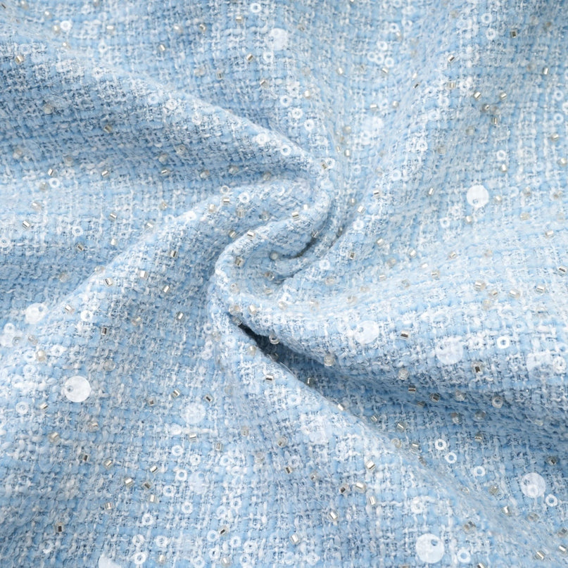 Gaetana Mini Dress Sequin Bow Embellished Light Blue